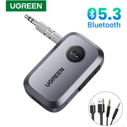 مكبرات الصوت UGREEN Bluetooth Audio Audio Adaiver Adapter Wireless Car 3.5mm Jack Mic Handsfree Bluetooth 5.3 لمكبر الصوت