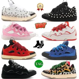 2024 Classic Fashion Stop Casual Designer Shoes Luxury Leather Dress Sneakers Parisian Men's and Women's Leopard Print Lace-Up Gummi Sneakers