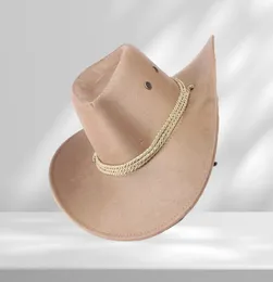 Chapéu de cowboy ocidental masculino boné de equitação acessório de moda aba larga esmagável presente de friso fi19ing chapéus ao ar livre 5590275