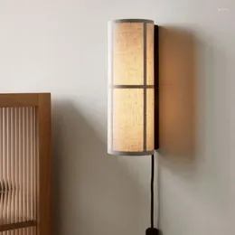 Wall Lamp Living Room Bedroom Mirror Lights Vintage Fabric Sconce Bedside Light Fixtures Home Decor
