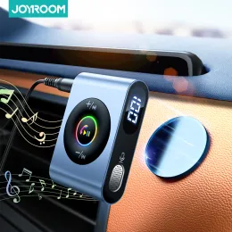 Players Joyroom Handfree Adaptador Bluetooth 5.3 Car Adapter Wireless Magnetic Audio Receiver MP3 Player LED 3.5mm AUX Radio Modulator