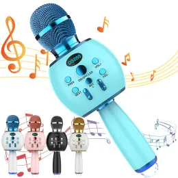 Speakers Handheld Bluetooth Microphone DS888 Karaoke LED Flashing Wireless Speaker One Machine Birthday Christmas Party Gift for Kids
