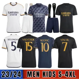 Real Madrid BELLINGHAM VINI JR 23 24 Maglie da calcio VINI JR MBAPPE MODRIC Maglia da calcio per tifosi Rodrygo CAMAVINGA Camisetas Uomo Bambini