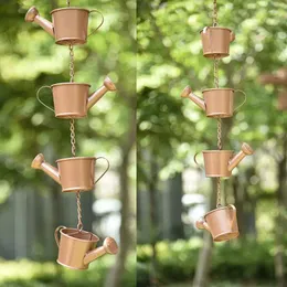 Decorazioni da giardino Catene da pioggia per esterni Udito visivo Carillon di metallo Drenaggio Grondaia Catena Fascino Downspout Strumenti di decorazione domestica