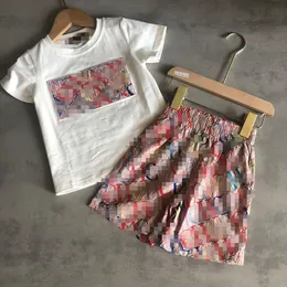 Vestidos de menina conjuntos de roupas roupas infantis outono meninas puro algodão em torno do pescoço camisola primavera e outono nova impressão completa floral esportes casual chique terno de duas peças