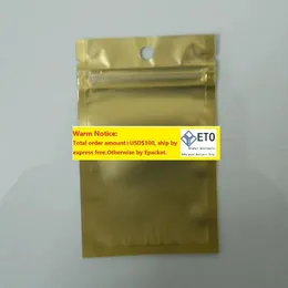Toptan Golden Clear Self Mühürlü Fermuar Plastik Plastik Ambalaj Paketleme Paketi Çantası Fermuar Kilit Çanta Perakende Paket Hang Delek Zz