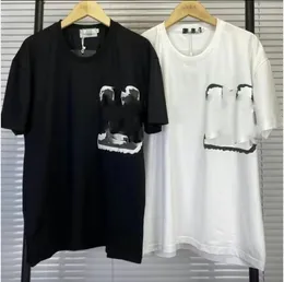 T-shirt nowa europejska i amerykańska prosta drukowana okrągła szyja luźna marka mody w stylu Hongkongu górna część dna luźna