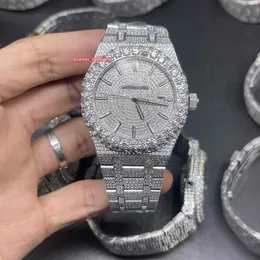 O mais recente relógio de hip hop masculino em 2023 grande moldura de diamante relógio brilhante galvanizado de alta qualidade CZ diamantes cheio de diamantes fac189Z