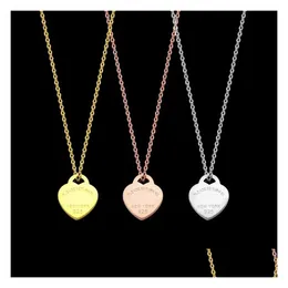 Pendant Necklaces Luxury Designer Necklace Womens Fashion Brand 18K Chain Heart High Quality Titanium Steel Jewelry Drop Delivery Pen Dhcv4