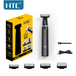 Trimmers HTC Men's Electric Groin Hair Trimmer Pubic Hair Trimmer Body Grooming Clipper for Men Bikini Epilator Rechargeable Shaver Razor