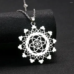 Pendant Necklaces Flower Of Life Seven Chakra Energy Symbol Necklace Merkaba Soul Yoga Men And Women Jewelry Accessory