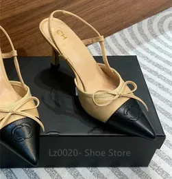 المصمم تعليق High High Heels Women's Sandals Shoes أحذية حقيقية من الجلد الرسمي أحذية رسمية 7cm قوس الكاحل حزام الحزب أحذية القناة المصممة Sandals CCCC