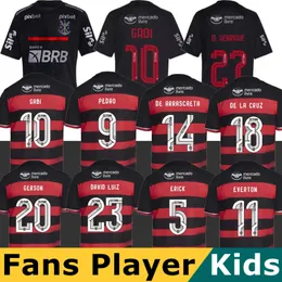S-4XL 24/25 Flamengo soccer jerseys 2024 2025 football shirts men sets kids kit camisa de futebol long sleeve PEDRO DIEGO GERSON GABI LORRAN PULGAR fans