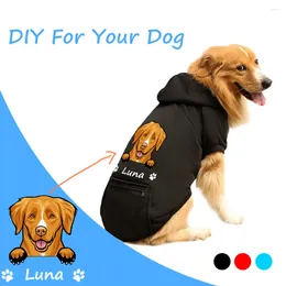 Dog Apparel Personalized Dogs Clothes Winter Warm Soft Jacket Coat For Small Medium Large Printing Cartoon Images Custom Hoodies