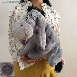 Plüschpuppen, kostenlose Lieferung, 36 cm, 14 Zoll, grauer Eeyore-Esel, Spielzeugtier, niedliches weiches Plüschtier, Geburtstagsgeschenk für Kinder, Serie Q240227