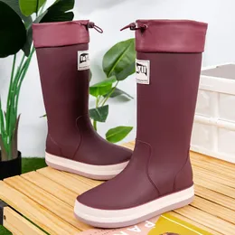 Parzival alta superior das mulheres dos homens botas de borracha sapatos de chuva casais galochas à prova dwaterproof água trabalho de pesca jardim botas de chuva de borracha 240226