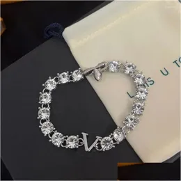 Bracciale con perline e catena di design con diamanti, stile semplice, regalo d'amore perfetto, gioielli di Natale, boutique, accessori moda, matrimonio Dh3Zk