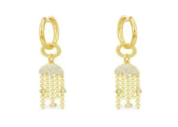 Dangle Chandelier SLJELY Fashion S925 Sterling Silver Yellow Gold Color Jellyfish Earrings With Hoop Women UN APRES MIDI A LA Pl1644142