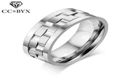 Wedding Rings 9mm Stainless Steel Men For Women Lovers Couple Ring Fashion Jewelry Rotatable Luxury Anel Bridegroom Bijoux 1278a6553364