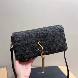 Lüks keten omuz çantası kadın raffias tasarımcısı messenger çanta hobo mini cüzdanlar akşam çanta kılıfları moda crossbody saman debriyaj plaj çantaları