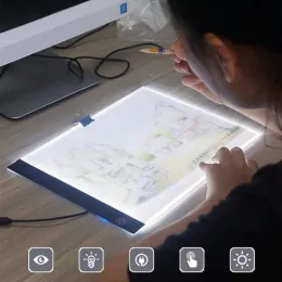 Blackboards Portable A4 رسم رسومات رسم مصباح LED مربع تتبع نسخ لوحة لوحة الكتابة اللوحي كابل USB قابل للتعديل