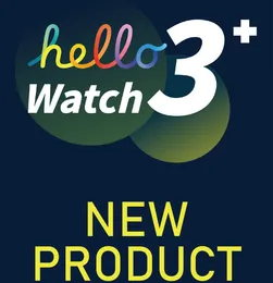 Hello Watch 3+ 49mm Titanium Color Smart Watches Hello 3 Dialing Activity Tracker Heart Rate Blodtryck Övervakningsarmband med trådlös laddare