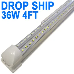 36 W 4FT LED-Ladenleuchte, 3600 lm, 6500 K, superhelles Weiß, V-förmige integrierte T8-LED-Röhrenleuchte, verbindbare Deckenleuchte für Werkbank-Schrank, USA LAGER crestech