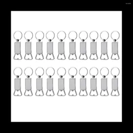 Keychains 20PCS Sublimation Blanks Metal Bottle Opener Blank Key Rings Gift For Your Boyfriend Husband Father
