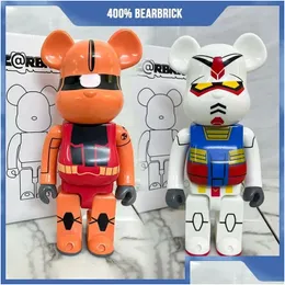 Фигурки игрушек 400% Bearbrick Figuras Bear Diy Окрашенная модель Medicom Украшение дома Детский подарок на день рождения 28 см H Прямая доставка T Dh2C4