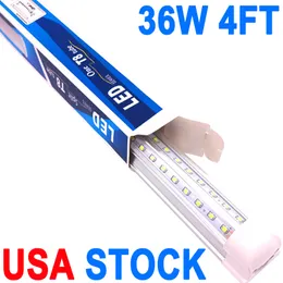 T8 متكامل LED Tube 36W 4ft LED Shop Lights ، 4feet 3600lm 4 'Garage Light ، Pluge and Play High Outpurn Surface Mount ، Lead LED Garage USA Stock Crestech