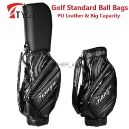 Golf Bags TTYGJ Men Durable Golf Bags PU Leather Golf Standard Ball Bag Portable Large Capacity Stand Pack Can Hold 14 Clubs Golf SuppliesL2402
