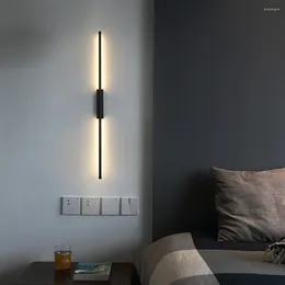 Wall Lamp Minimalist Strip Modern Simple Luxury Led Bedroom Light Warm Linear Nordic Murale