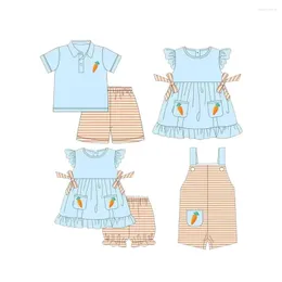 Clothing Sets Little Girls Striped Boys Children Boutique Easter Outfits Dresses Baby Rompers Drop Delivery Kids Maternity Dhhvx