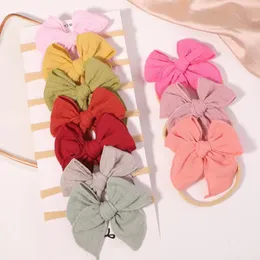 إكسسوارات الشعر الموضة Baby Girls Bow Bow Bead Beads Cute Flastic Fands Nylon Hairband Born Turban Headwear Kid Gift