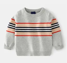 Pullover Toddler Kid Baby Boys Girls Sweater Autumn Winter Warm Clothes Knit Top Striped Knitwear Fashion Children 28T240l7448090