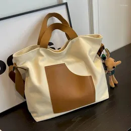 Bel çantaları foufurieux 2024 Kaliteli moda çok katmanlı cep kadın tuval çanta tasarımcısı basit bayan çanta diyagonal unisex