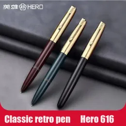 Markers Hero 616 Fountain Pen Arrow Mark Ink Pen Rostfritt stål Cap Fine NiB Stationery Office School Supplies Writing Gift