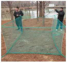 Zubehör Fischernetze Käfig Stake Net Big Mesh Fangen Fisch Net Box Aquakultur Teich Fischzucht Net Quadrat Aquarium Falle Gill