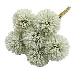 Decorative Flowers 6pcs Artificial Chrysanthemum Ball Hydrangea Bouquet Presents Decor Macaron Color Home Garden Decorations