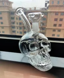 Glass Smoking Pipe Skull Water Bong Bent Beaker Oil Rig 14 4mm Female Joint Whole235Q6310567