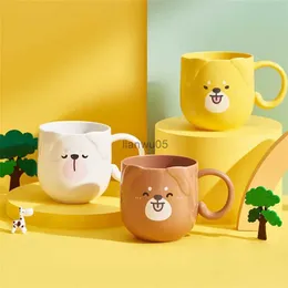 Tazze 300-400ML Tazza di caffè al latte per bambini con manico Tazza di plastica Tazza di acqua Resistente al calore Cartoon Collutorio Spazzolino da denti CupL2402