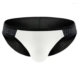 Underpants Sexy Men Underwear Briefs Shorts Breathable Mesh Panties Man Low Waist U Convex Pouch Cueca Calzoncillo S-XL
