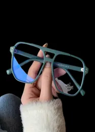 SO&EI Fashion Square Double Bridges Women Glasses Frame Clear Anti-Blu-Ray Eyewear Retro Men Optical Frame Computer Goggles Y08315768320