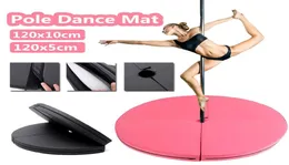 Tappetini yoga 120x10 cm PU Pole Dance Mat Antiscivolo Fitness Impermeabile addensato rotondo pieghevole Sicurezza Gym4611114