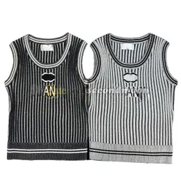 Stripe Print Tanks Top Women Letters Jacquard Vest Summer Luxury Vests Gym Sleeveless Yoga Tee