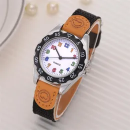 Детские часы для девочек, модный красочный ремешок с арабским номером, спортивные кварцевые наручные часы, модный повседневный кожаный ремешок для девочек Montre Y40322I