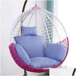 Cushion/Decorative Pillow Solid Color/Floral Hanging Swing Egg Chair Er Case No Filling Garden Basket Drop Delivery Home Textiles Dhpky