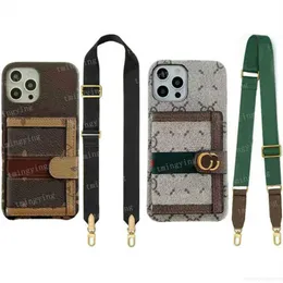 DesignerDesigner Classic Wallet Leather Phone Cases For iPhone 15 Pro Max 14 13 12 11 XS XR X Fashion Print Back Cover Case Card Holder Pocket Purse Luxury Lanyard Shell