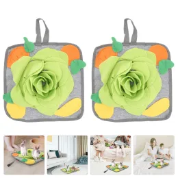 Toys 2 PCS Rabbit Sniffing Pad Foraging Mat Dog Toys Toys Bunny Feed Intelligence Polar Fleece Training Work Chew