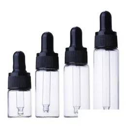 Förpackningsflaskor Partihandel Amber Clear Glass Droper Bottle 5 ml 10 ml 15 ml 20 ml Transparent pipettflaska 1000pcs Drop Delivery Office DHX5N